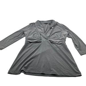 New York And Company Women's Size Large Top Long Sleeve Pullover Gray Preowned